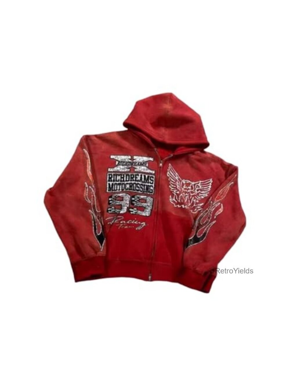 Y2k Grunge Oversized Zip Up Hoodie Graphic Star Streetwear Emo Vintage 2000s